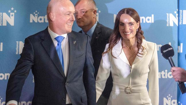 Christopher Luxon celebrates victory with his supporters after winning the 2023 New Zealand general election. Picture: AFP.