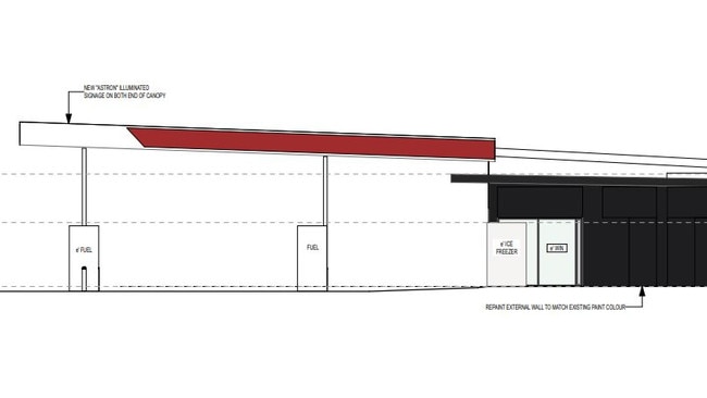 Proposed plans would reinstate two pumps at the station to increase petrol services. Picture: Plan SA