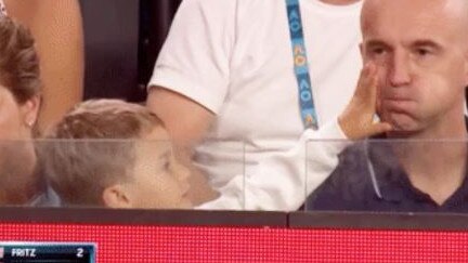 Roger Federer's son Lenni grabs the spotlight post-match as he annoys Federer’s coach Ivan Ljubicic.