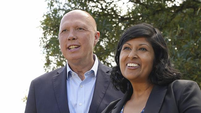 Peter Dutton with Roshena Campbell on Wednesday.