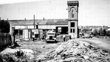 The former tram sheds at Manly, including the "water tower", which are now the home of Harris Farm Markets. Picture: Supplied