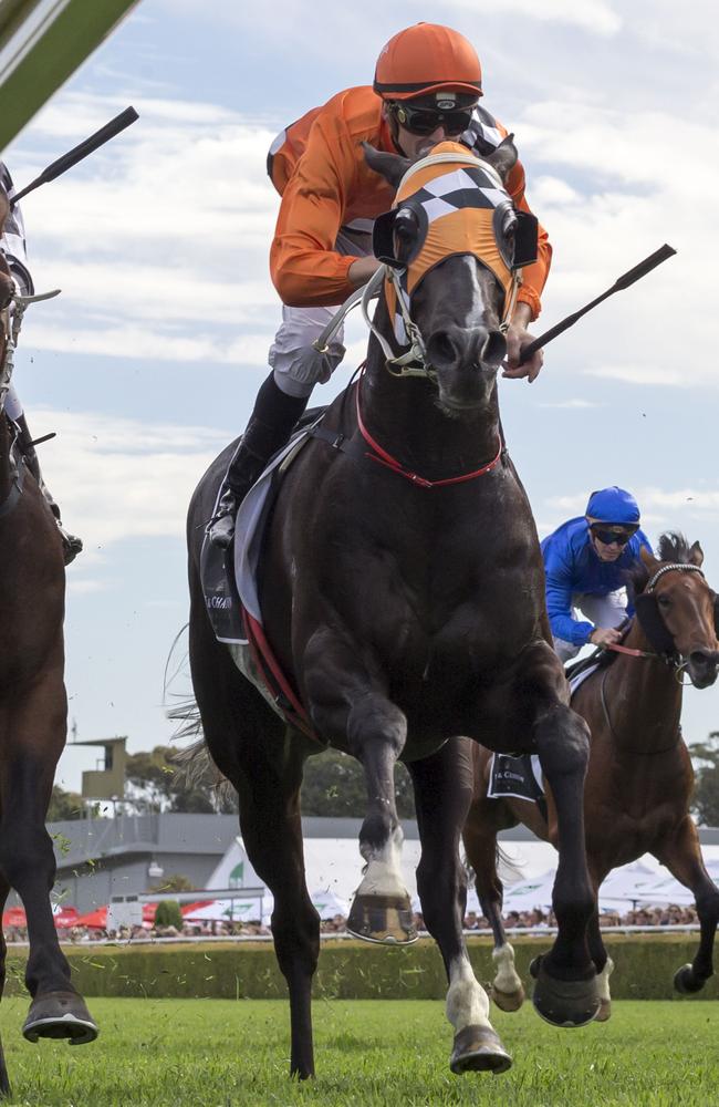 Ace High and Tye Angland take out the Group 1 Spring Champion Stakes at Randwick. Picture: AAP