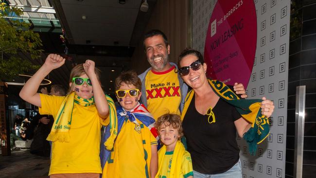 Fans ahead of the World Cup Matilda's v Sweden match at Suncorp Stadium. Photo - Stephen Archer