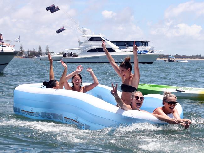 Australia Day on the Broadwater. Photo at Wavebreak Island. Photo by Richard Gosling