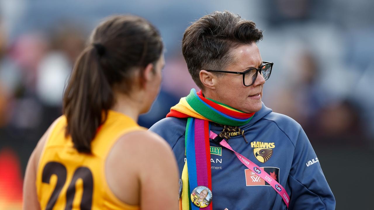 Hawthorn coach Bec Goddard says she has retired from the profession. Picture: Michael Willson / Getty Images
