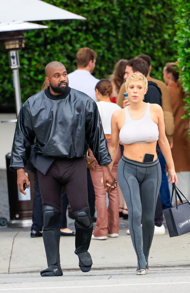 Kanye West and Bianca Censori during a shopping trip in Los Angeles last May. Picture: Rachpoot/Bauer-Griffin/GC Images