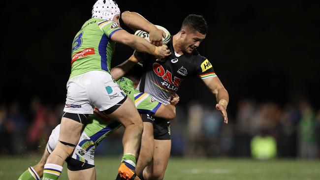 Corey Harawira-Naera on the charge for the Panthers.