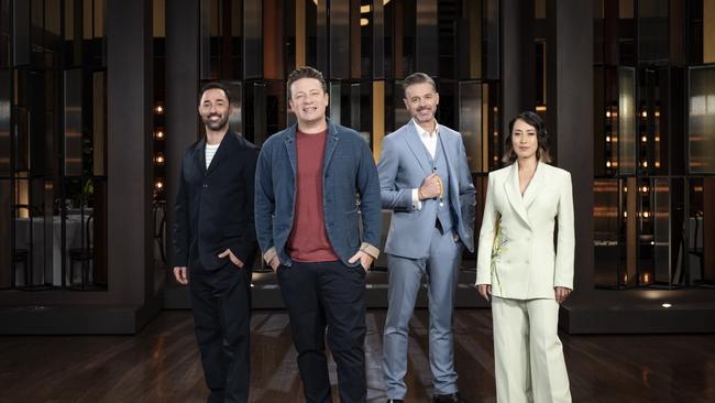 Andy Allen, Jamie Oliver, Jock Zonfrillo and Melissa Leong will be part of MasterChef’s new season. Picture: Supplied/Channel 10