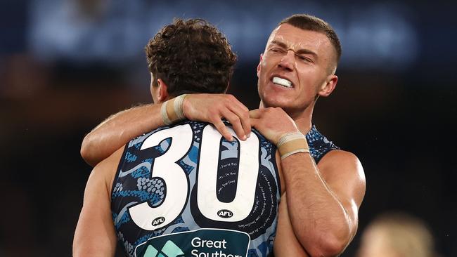 The Blues’ star one-two punch, Patrick Cripps and Charlie Curnow. Photo by Michael Klein