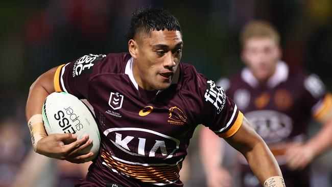 TC Robati of the Broncos is due to face the Brisbane Magistrates Court tomorrow charged with one count of dangerous operation of a motor vehicle. Photo by Cameron Spencer/Getty Images