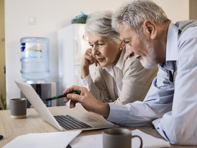 SENIOR/PENSIONER/MATURE/ELDERLY/OVER 65/GRANDPARENT/RETIREE/SUPERANNUATION. Picture: istock Senior couple checking their finances