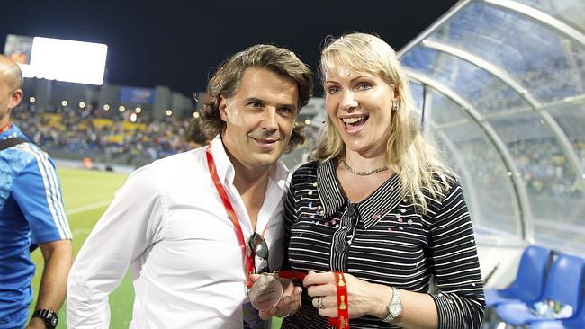 President of Marseille Vincent Labrune and owner of Olympique Marseille Margarita Louis Dreyfus. Pic: Snapper. 