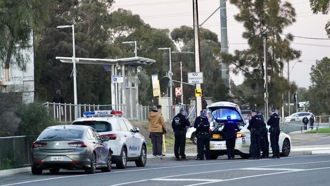 Police investigate the fire on Clarke Tce, Seaton. Picture: AAP/MIKE BURTON