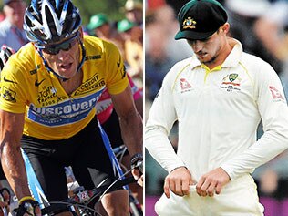 Lance Armstrong and Cameron Bancroft.