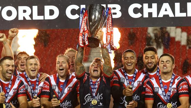 The Sydney Roosters are world club champions for the fifth time. Picture: Lewis Storey/Getty Images