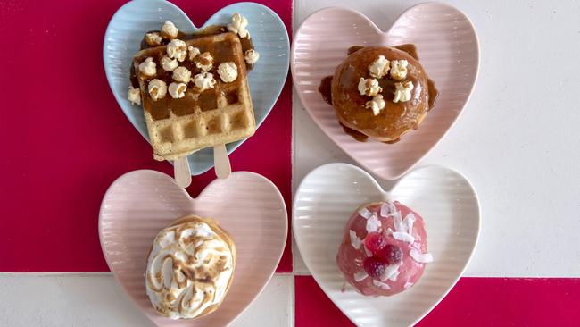 Almost too pretty to eat! Some delightful offerings at Happy Days Donuts. Picture: Andy Brownbill