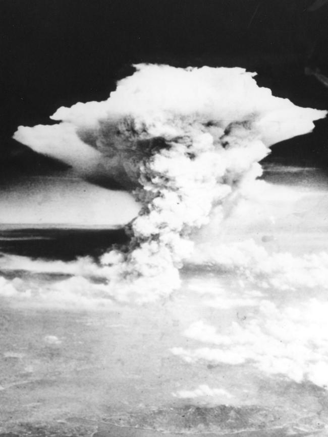 The mushroom cloud of the bomb dropped on Hiroshima. Picture: AFP.