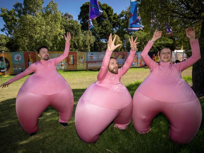 French roaming performers from Didier Théron Company in Botanic Park for WOMADelaide. Picture: Emma Brasier