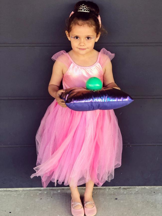Lillie-Rose H as ‘Princess and the Pea’. Picture: Krystal Mackenzie