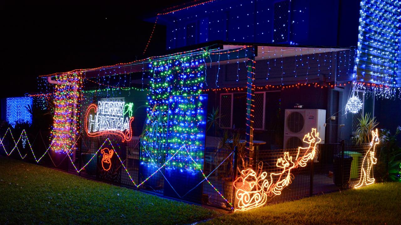 Christmas lights in Georgemilton St in West Mackay. Picture: Rae Wilson