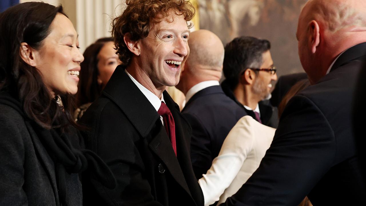 Mr Zuckerberg and his wife, Priscilla Chan. Picture: Chip Somodevilla/Getty Images