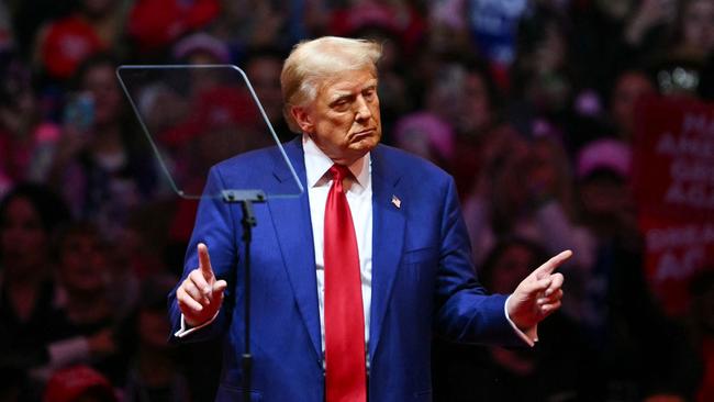 Donald Trump dances at the end of a campaign rally at Madison Square Garden in New York, October 27. Picture: AFP