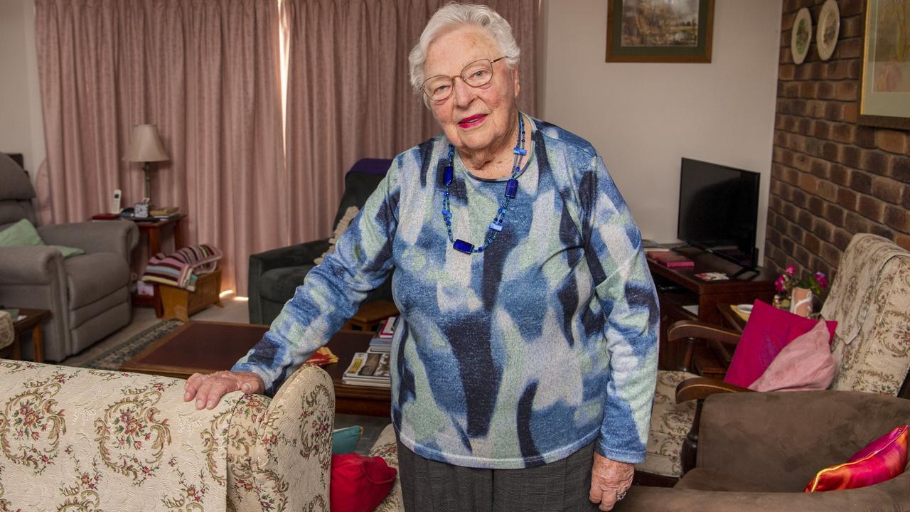 HAPPY AS SHIRLEY: Local retiree Shirley Armstrong talks about life in Toowoomba. Picture: Nev Madsen.