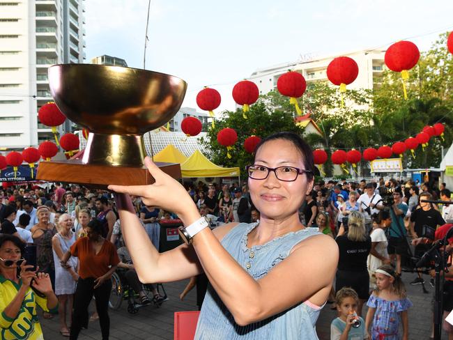 The winner of the 2019 Golden Bowl for the Laksa Festival is Choks Place in the Galleria. Melanie Chin received the award on the chef’s behalf. Picture: Katrina Bridgeford