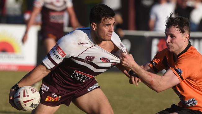 Rugby League Gold Coast A grade grand final between Burleigh and Southport at Pizzey Park. Burleigh's Conner Toia. (Photo/Steve Holland)