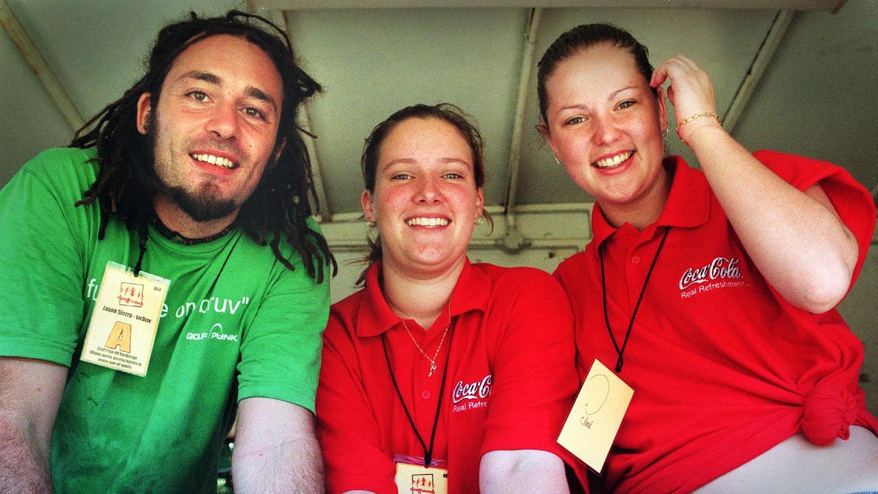 Jason Sierra, Caitlyn McLauchlin and Krystie Malone @ Bass in the Grass. Picture: Susan Bown