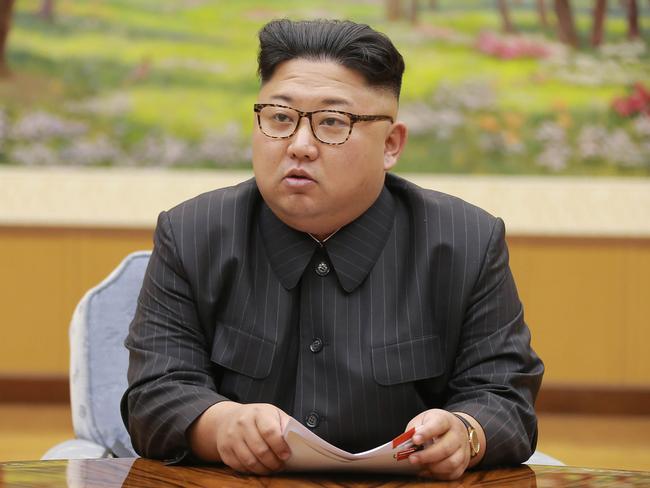North Korean leader Kim Jong-Un attending a meeting with a committee of the Workers' Party of Korea about the test of a hydrogen bomb. Picture: AFP
