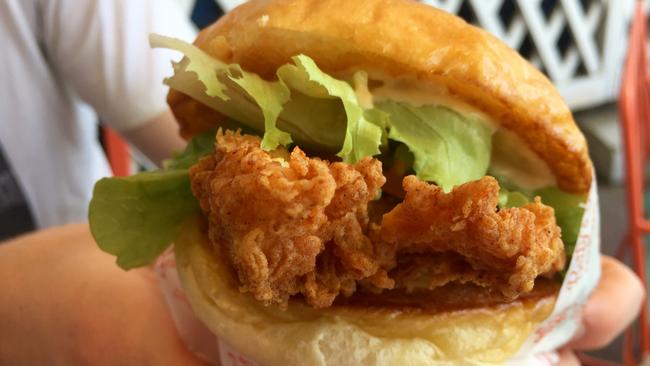 Betty's Burgers’ crispy chicken burger. Picture: Beverley Hudec