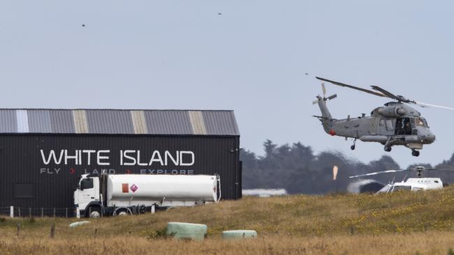 A Royal New Zealand air force helicopter at Whakatane Airport. Picture: Getty Images