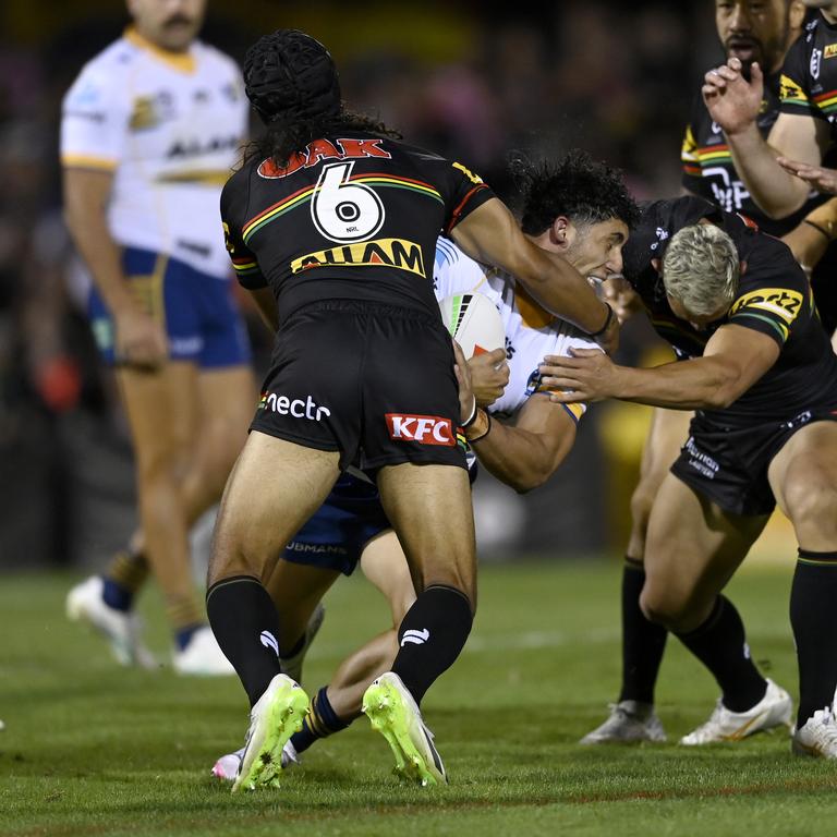 Jarome Luai was not sent off for this shot. Picture: NRL Photos