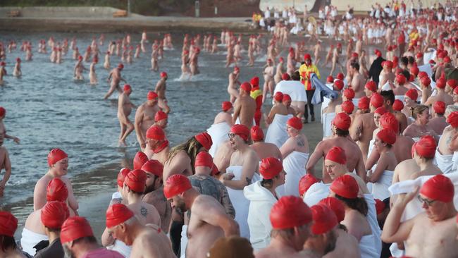 Nude Solstice Swim at Long Beach Sandy Bay as part of Dark Mofo 2022. Picture: Nikki Davis-Jones