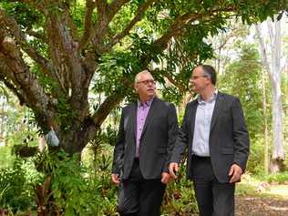 CEO Chris Franck and Ted O'Brien  at Bloomhill Cancer Charity in Buderim discuss the need for funding to help the facility survive. Picture: John McCutcheon