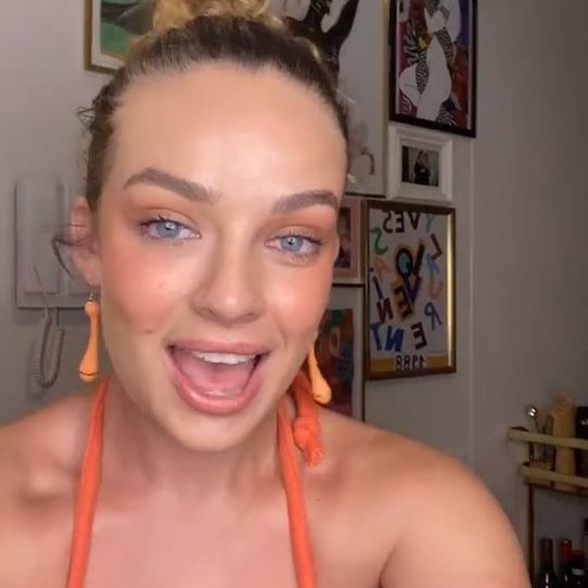 Abbie Chatfield took to Instagram Live to announce the launch of her new sex toy on Tuesday. Picture: Instagram/AbbieChatfield