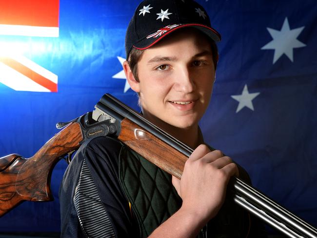 Mitchell Iles, 16 from Hurstbridge, won the open and junior world shooting championships in Bolognia, Italy this year. He's nominated as a sports star. Picture: Adam Elwood