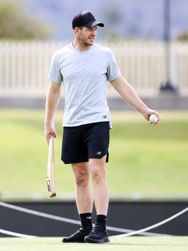 Australian Test captain Tim Paine trains at Blundstone Arena in January. Picture: Zak Simmonds