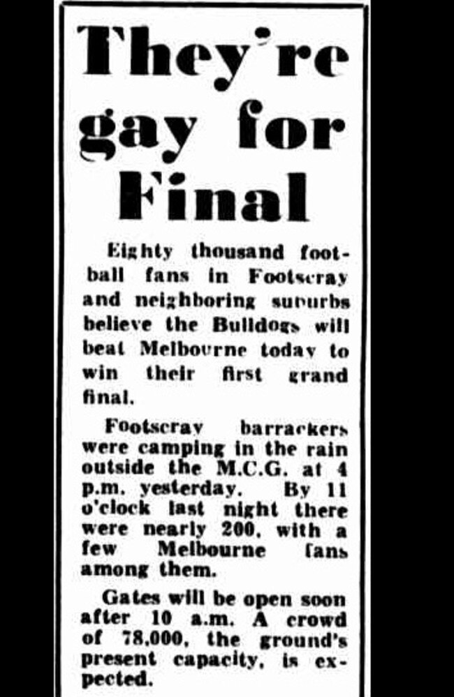 A column for Melbourne’s Argus on the morning of the 1954 Grand Final. Picture: Trove.