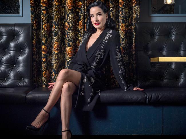 Burlesque star Dita Von Teese in Melbourne. Picture: Jake Nowakowski