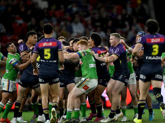 The match was fiery from the get-go. Picture: NRL Photos
