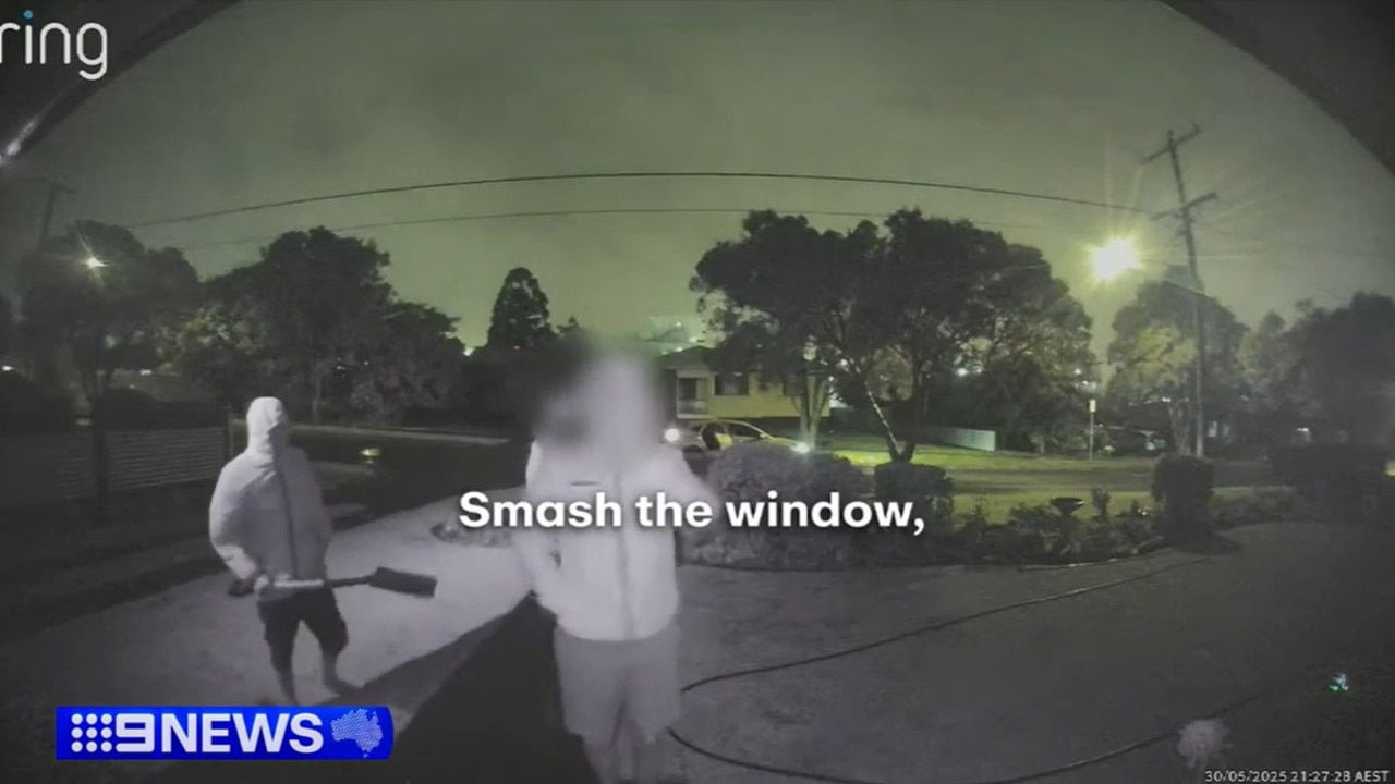 The teenagers can be heard saying “smash the window” in shock footage from Friday night. Picture: 9News