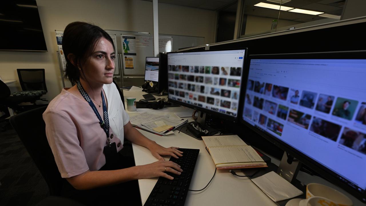 Detective Senior Constable Meagan Kilpatrick, from the Queensland cyber crime unit, investigates increasing rates of sextortion. Picture: Lyndon Mechielsen/Courier Mail