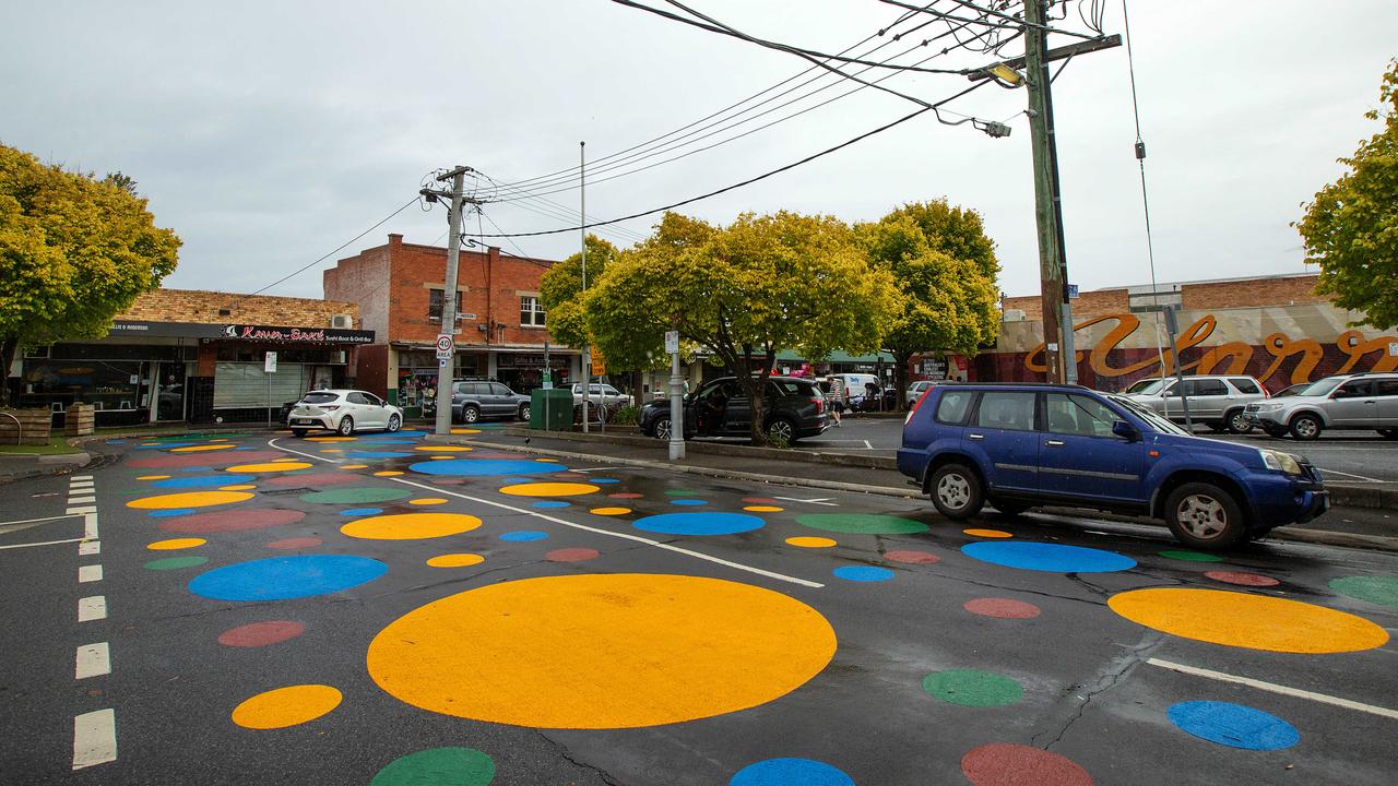 Mayor Michael Clarke said there had been “a clear reduction in speed in the district since we put polka dots in”. Picture: Mark Stewart