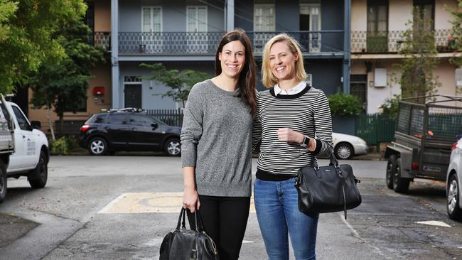 Lauren Anderson and Amanda Lawence also looked for properties in Sydney’s east. Picture: Braden Fastier