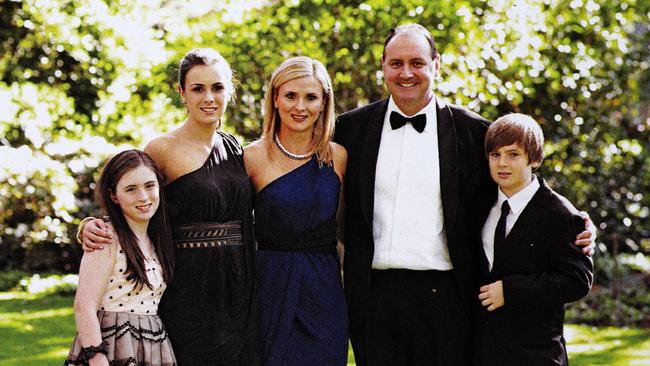 Georgina Bartter (second from left) with parents Kirsty and Simon and her two younger siblings grew up in the leafy Longueville residence which sold for $11.88 million.
