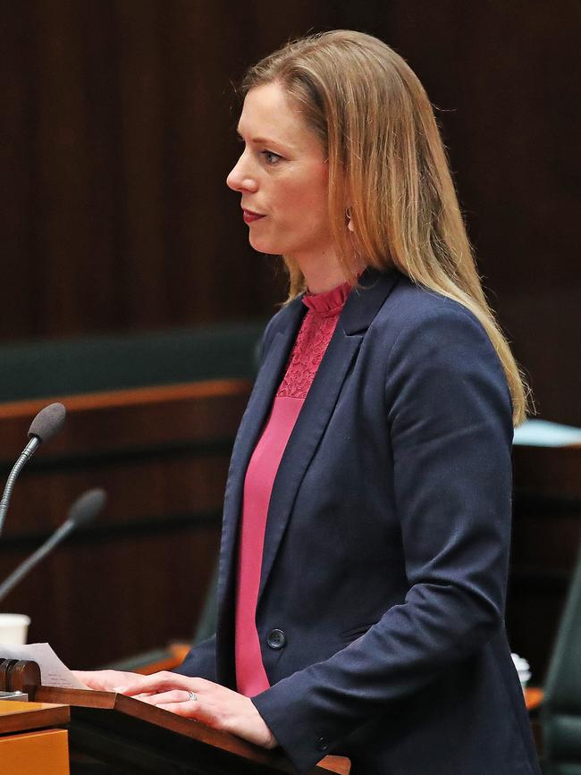 Labor Leader Rebecca White. Picture: ZAK SIMMONDS