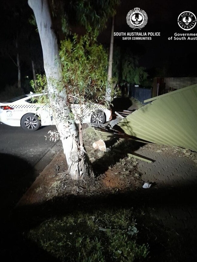 A driver knocked over a fence at Brahma Lodge. Picture: SA Police