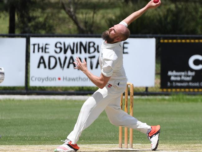 Chris Brown grabbed three wickets in the 70-run win. Picture: James Ross/AAP